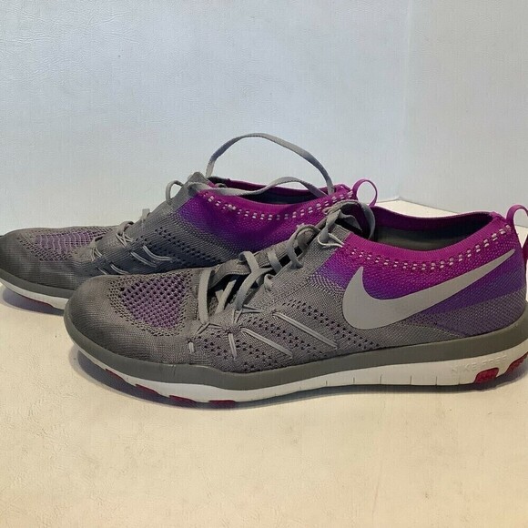 Women's Nike Focus Flyknit Running Shoes Size 9 844817-003 Grey/Pink/Purple - Picture 1 of 7